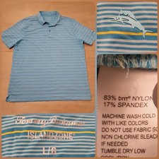 Tommy Bahama Polo Shirt Mens Large Island Zone Performance Golf Pocket Striped