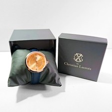 Christian Lacroix  Ladies Wrist Watch Rose Gold & Navy Strap Quartz Analogue