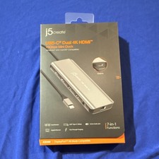 j5create USB-C Dual 4K HDMI 10Gbps Mini Dock JCD398 7-in-1 Functions
