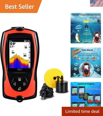 Rechargeable Sonar Fish Finder - 100m Depth Detection for Sea & River Fishing