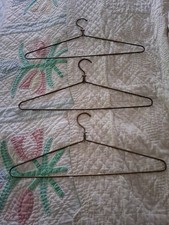 Vintage Mid-Century Heavy Brass Coat Hangers LOT of 3
