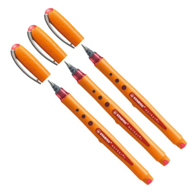 3x Stabilo Tintenroller Tintenschreiber worker+ medium 0,5 mm rot 2018/40