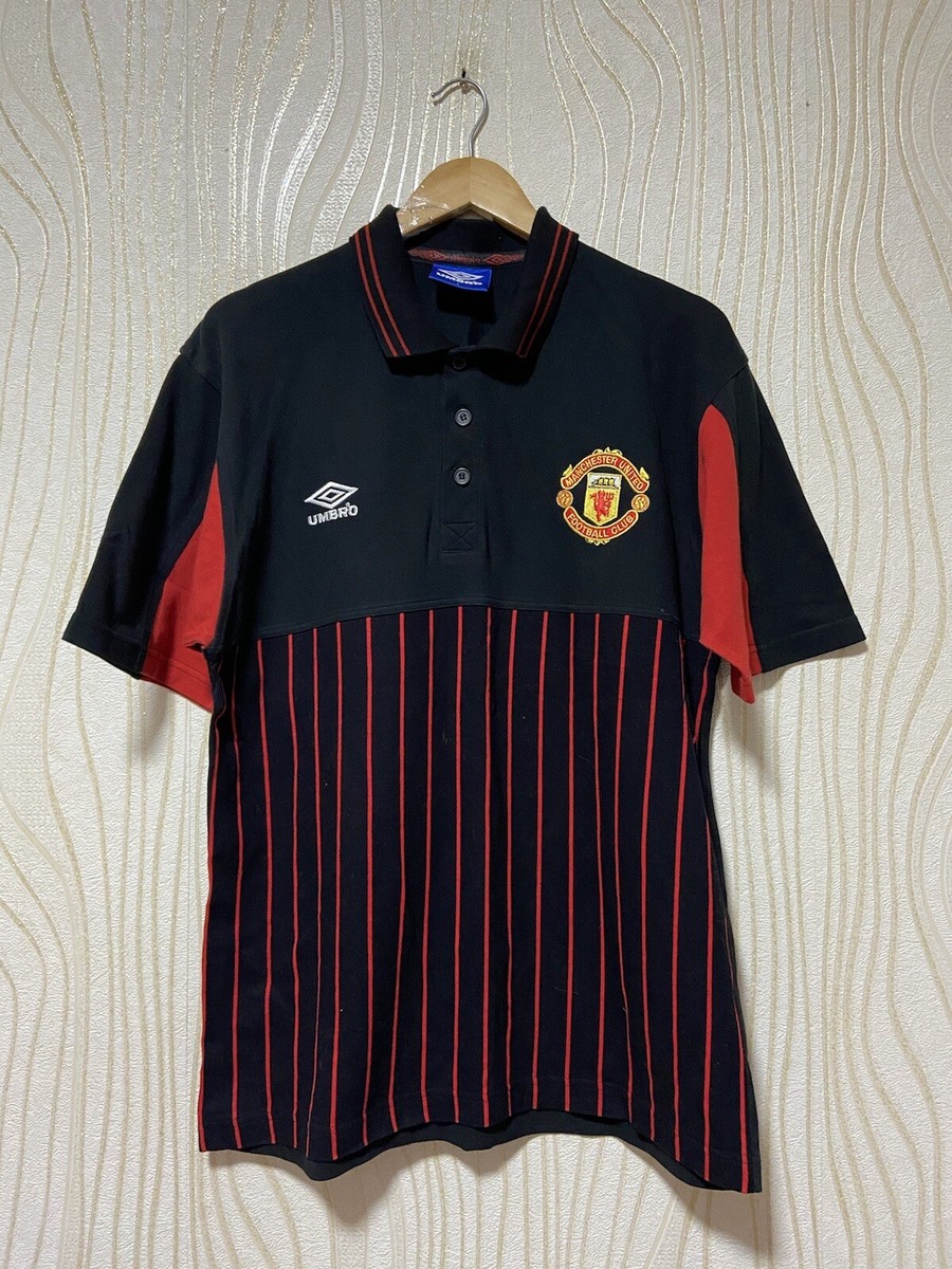 MANCHESTER UNITED 90s POLO FOOTBALL SHIRT SOCCER JERSEY COTTON sz