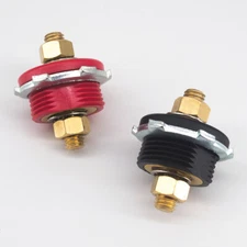 Pairs Battery Terminals Bulkhead Connectors for Thru Firewall Panel 3/8" Studs