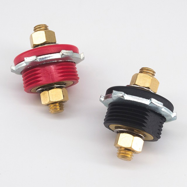 Pairs Battery Terminals Bulkhead Connectors for Thru Firewall Panel 3/8