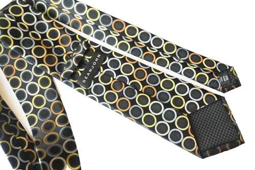 SEAN JOHN MEN'S TIE BLACK/GEOMETRIC WIDTH: 3.3/8" LENGTH 57" - Picture 2 of 3