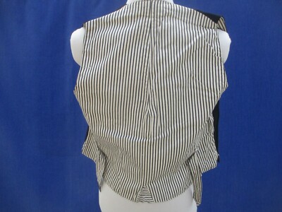 Gilet De Smoking Ancien Pour Homme - Drap De Laine Noir Doublé Rayé - Style Années Folles - Occasion