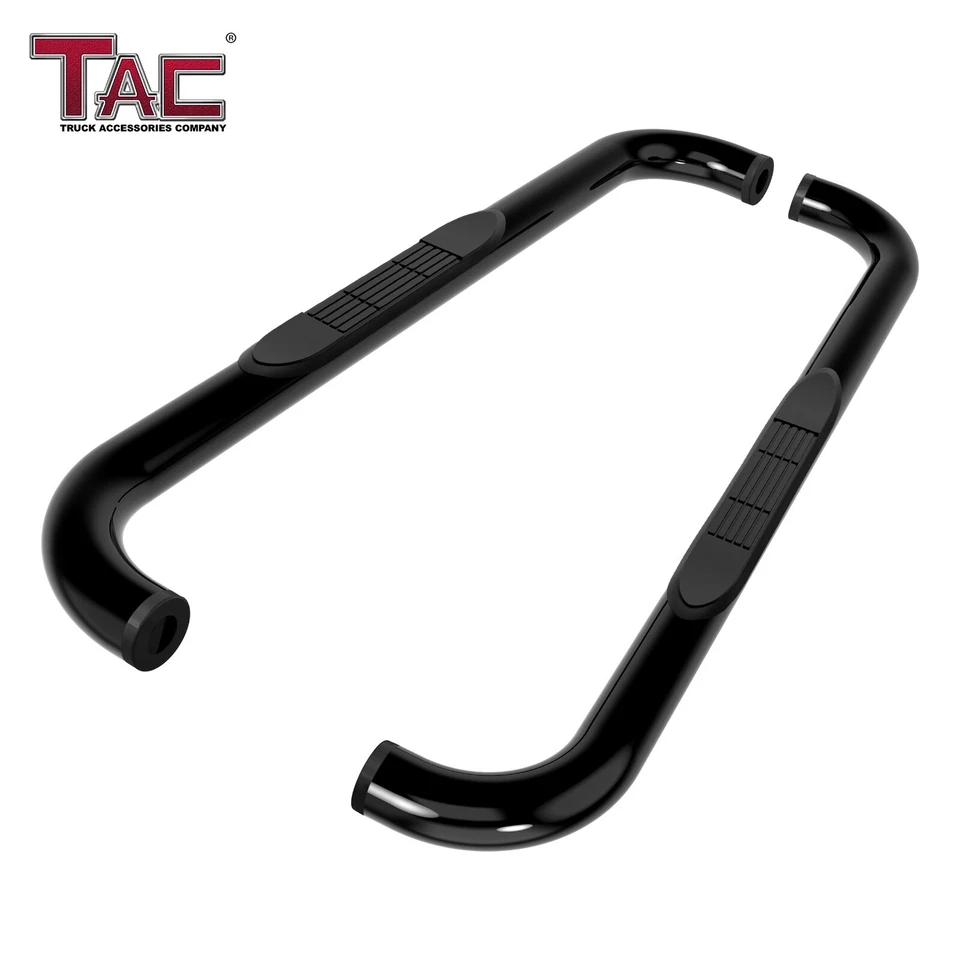 For 1995-2004 Toyota Tacoma Extended Cab 3" Black Side Step Rails Nerf Bars Foto 2 de 4