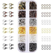 960x Jewelry Making Findings Open Jump Rings Lobster Clasps Necklace Repair Kit