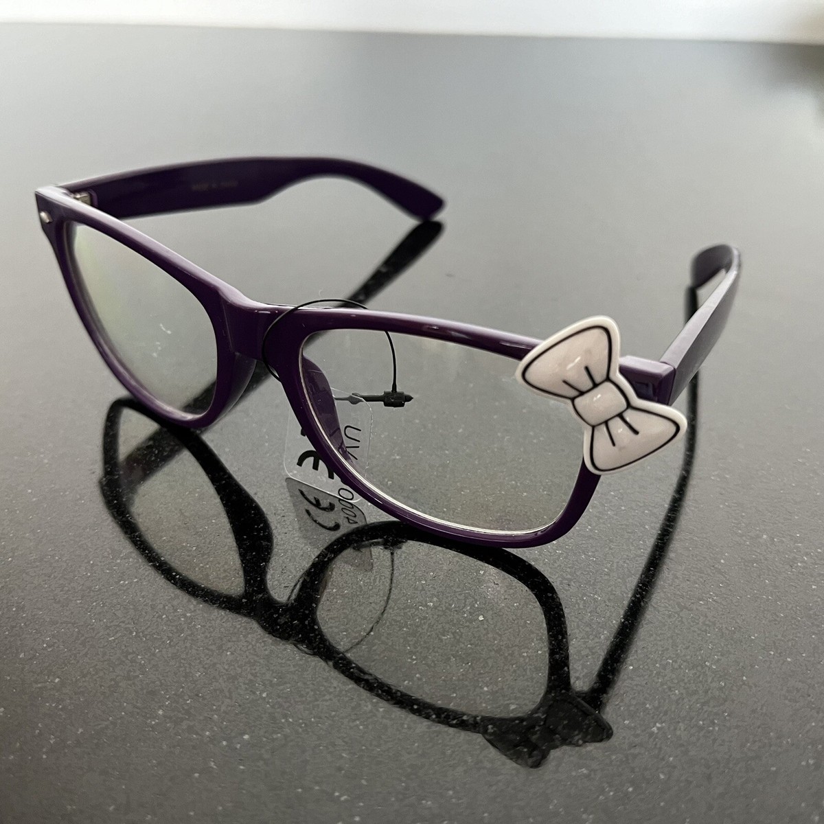 Hello Kitty Eyeglasses with Transparent Lens (Purple Frame)