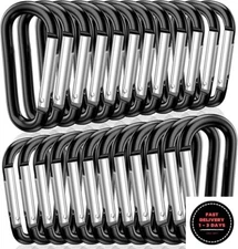 Mosquetones de aluminio de 2" con anillo en D y clip con resorte en forma de D.