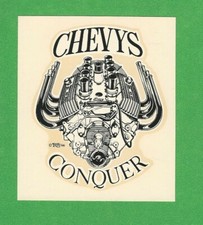 Vintage Original 1966 Ed Roth Chevys Conquer Gasser Hot Rod Water Decal Art Vintage Original 1966 Ed Roth Chevys Conquer Gasser Hot Rod Water Decal Art