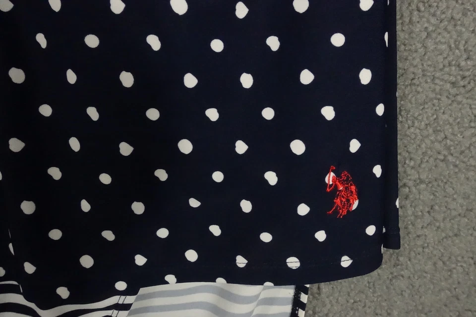 Traje de baño Polo Assn de Estados Unidos para mujer talla XL una pieza azul marino a lunares venta al por menor $79 Foto 4 de 4