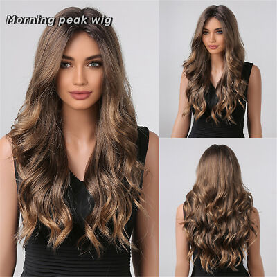 Lace wig Brown long curly hair long brown goddess temperament party use