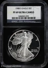1988-S $1 Proof American Silver Eagle NGC PF 69 Ultra Cameo | PR