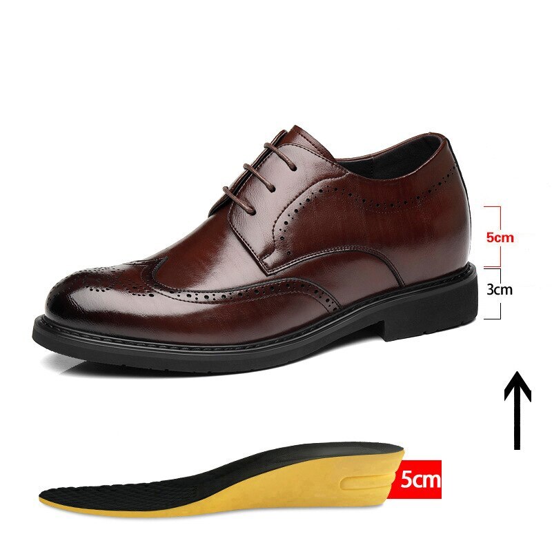 SAOLA Scarpa Uomo Wed 6CM Uomo Pelle Business Oxford Altezza 8CM Uomo Scarpa Moda