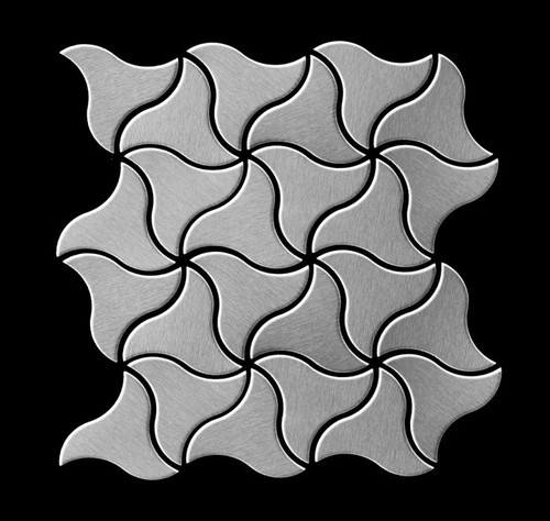 Mosaik Fliese massiv Metall Edelstahl marine gebürstet grau 1,6mm Ninja-S-S-MB - Picture 3 of 5