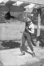 Tommy Burns punching bag Italian Jack Hermans place as part tra- 1926 Old Photo