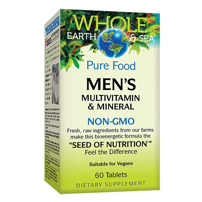 Natural Factors Whole Earth & Sea Pure Food Men's Multivit&Mineral,60Tabs