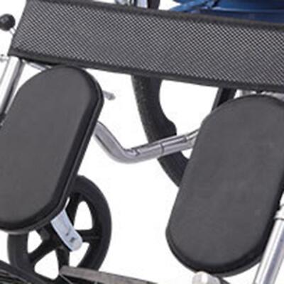 2x Rollstuhl Beinstütze Zubehör Leder Ersatz schwarz Rollstuhlpedal