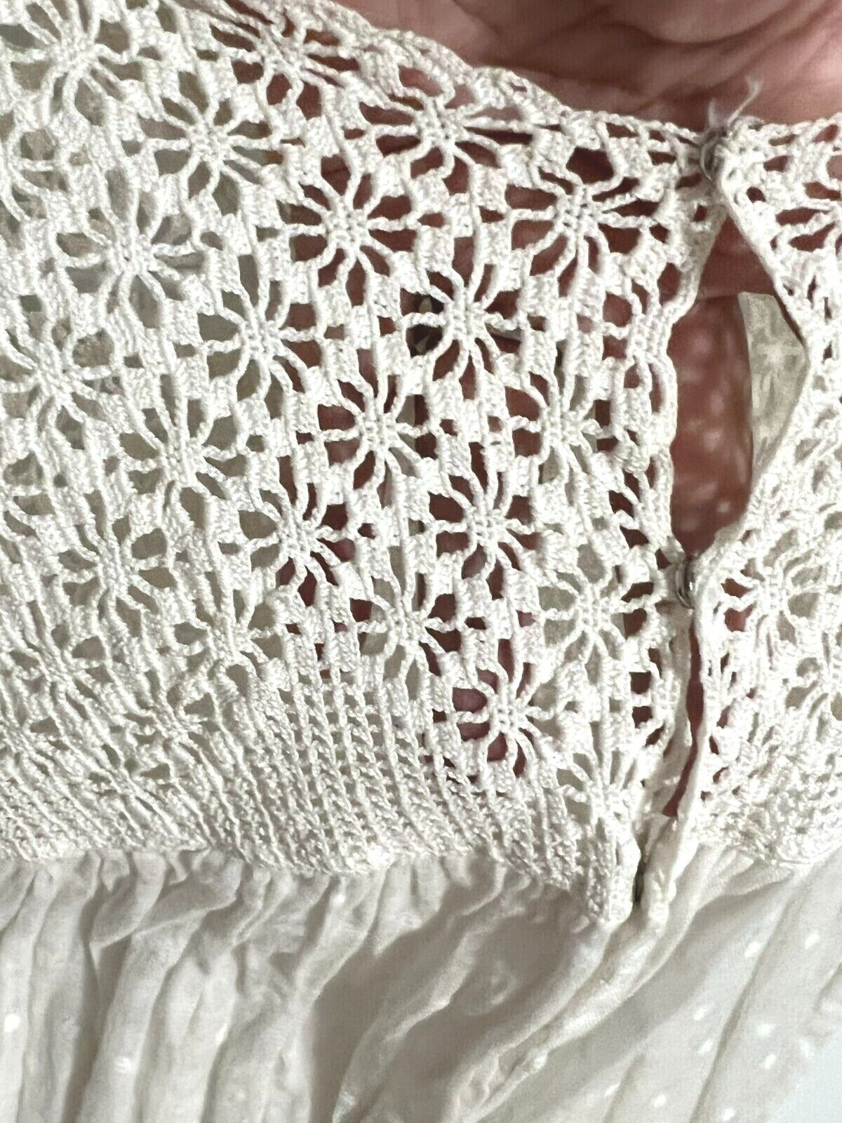 Antique Little Girl Crochet Yoke Lace Dress, Anti… - image 10