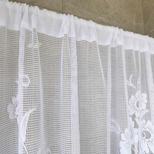 1 Panels Vintage Embroidered Floral Lace Sheer Swag Curtain Valance Tier Kitchen - Picture 8 of 38