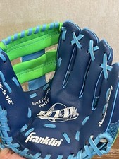 Franklin Kids Youth Baseball Teeball 9.5 Inch Glove RTP Blue Right Hand Thrower