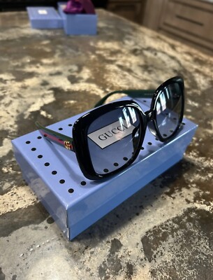 Gucci Web GG0714SA 001 Sunglasses Women's Black-Green/Grey