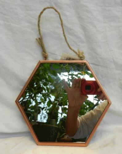 Copper Frame Hexagon Decorative Mirrors