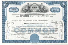 FWD Corporation - Original Stock Certificate -1966 - C22075