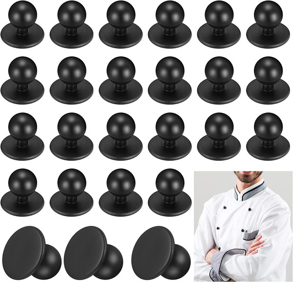 100 StüCk KugelknöPfe FüR Kochjacken, KochjackenknöPfe, RundknöPfe FüR Kugelknop-image