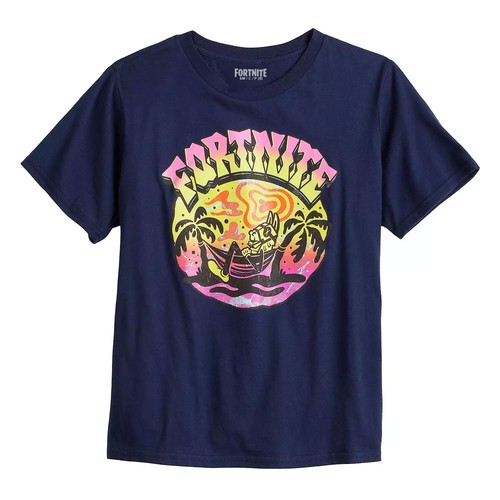 Fortnite Llama Hammock Boys Navy Blue T-Shirt. Brand New. Boys US Sizes 8-20. - Picture 2 of 2