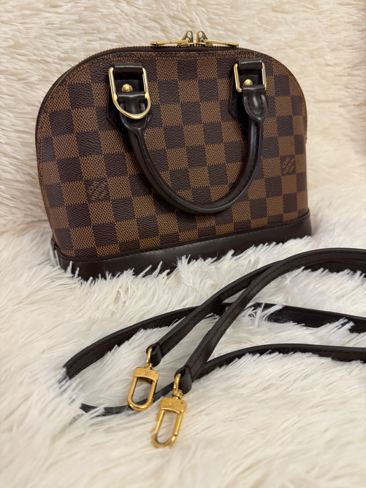 Louis Vuitton Alma BB Damier Ebene Canvas Shoulder Bag