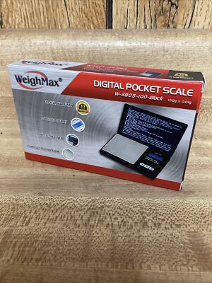 Weighmax Classic 3805 Series Digital Pocket Scale, 100 by 0.01g, Black New