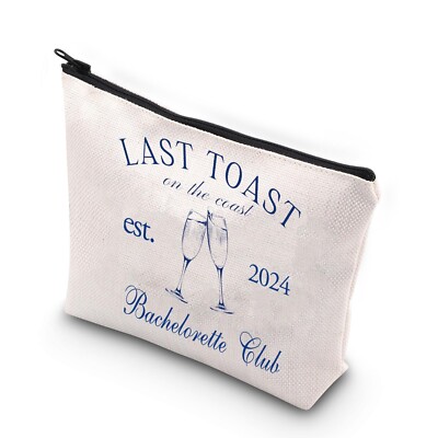 JNIAP Last Toast On The Coast Bachelorette Makeup Bag Coastal Bachelorette We...