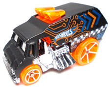 2013 HOT WHEELS COOL ONE OFF ROAD BLACK 1:64 DIECAST 2 3/8" VAN W/ ORANGE & BLUE