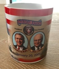 George Bush Dick Cheney 2005 Inauguration Mug White House W/Capitol Building