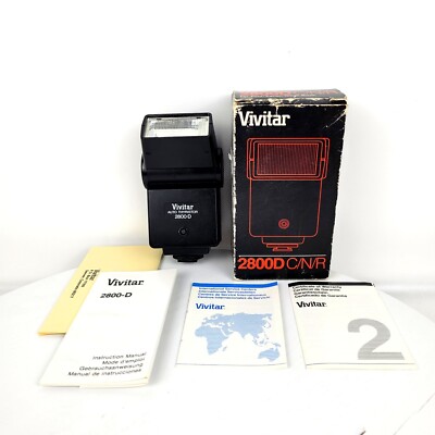 Vivitar 2800D C/N/R Auto Thyristor Shoe Mount Electronic Flash Canon/Nikon/Ricoh