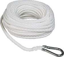 Boat Rope Towing Line Hollow Braid Anchor Dock Tie Down Marine Hook 1/4in 100ft