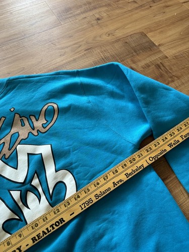 Vintage 90s Mossimo Sweatshirt Large Blue Made In USA Skateboard Good Shape! - Picture 11 of 13