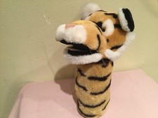 VINTAGE 1988 DAKIN PLUSH TIGER PUPPET, MOVEABLE MOUTH, EUC, KOREA