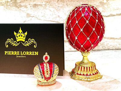 Imperial Collection Faberge Eggs Royal Easter Egg Trinket 24k GOLD