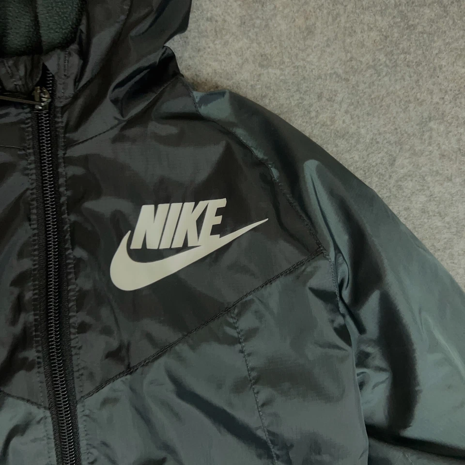 Nike Kids Jacket 6 Medium Black White Softshell Outdoors Sports Fleece Lined - Image 2 of 4