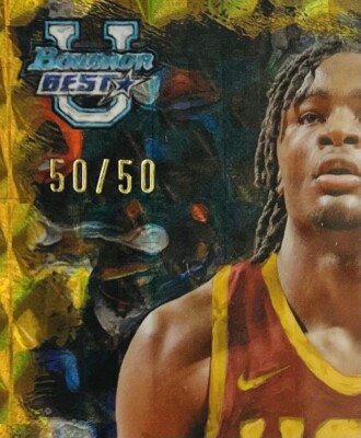 50/50 Isaiah Collier Auto Bowman Masterpiece Geometric Gold 