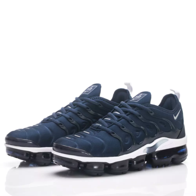 vapormax plus navy blue and white