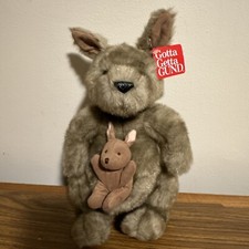 NWT Gund Standing Kangaroo 'Sydney' w/ Attached Joey Baby Roo