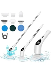 9 Heads Electric Spin Scrubber Cordless Bath Tub Power Scrubber Cleaning Brush