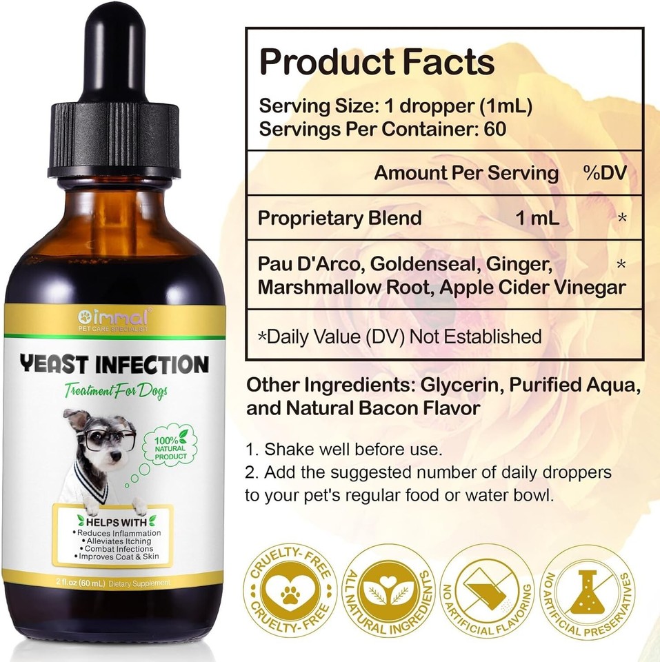 Natural Yeast Infection Treatment for Dogs Itchy Skin & Ear Relief