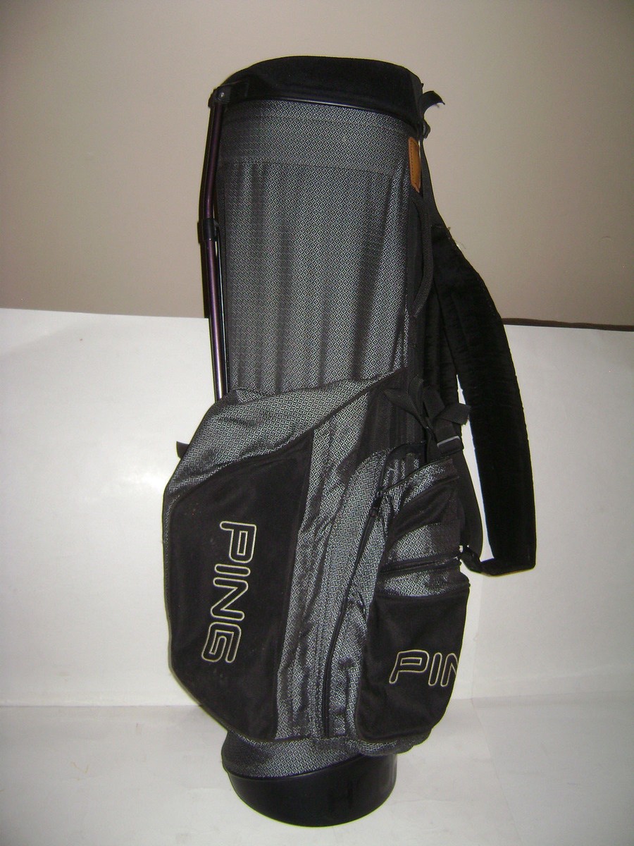 Vintage PING HOOFER KARSTEN Carry Stand Golf Bag Gray Grey
