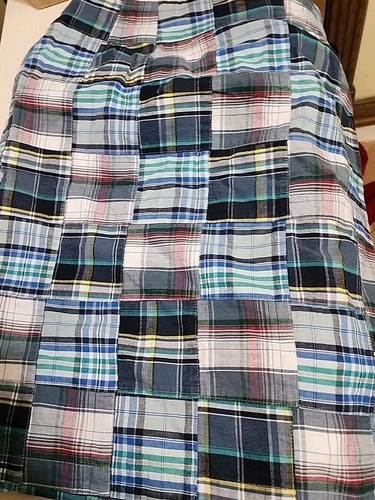 Cape Madras Skirt 4 Small S Cotton Blue Red Green - Picture 6 of 9